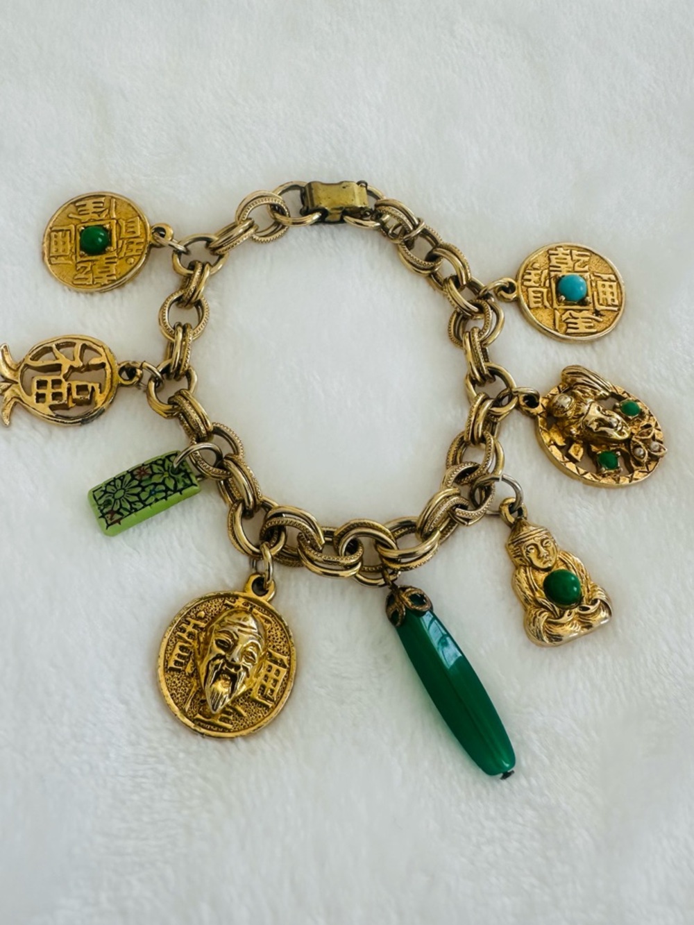 Vintage costume collectible Asian lucky charm bracelet